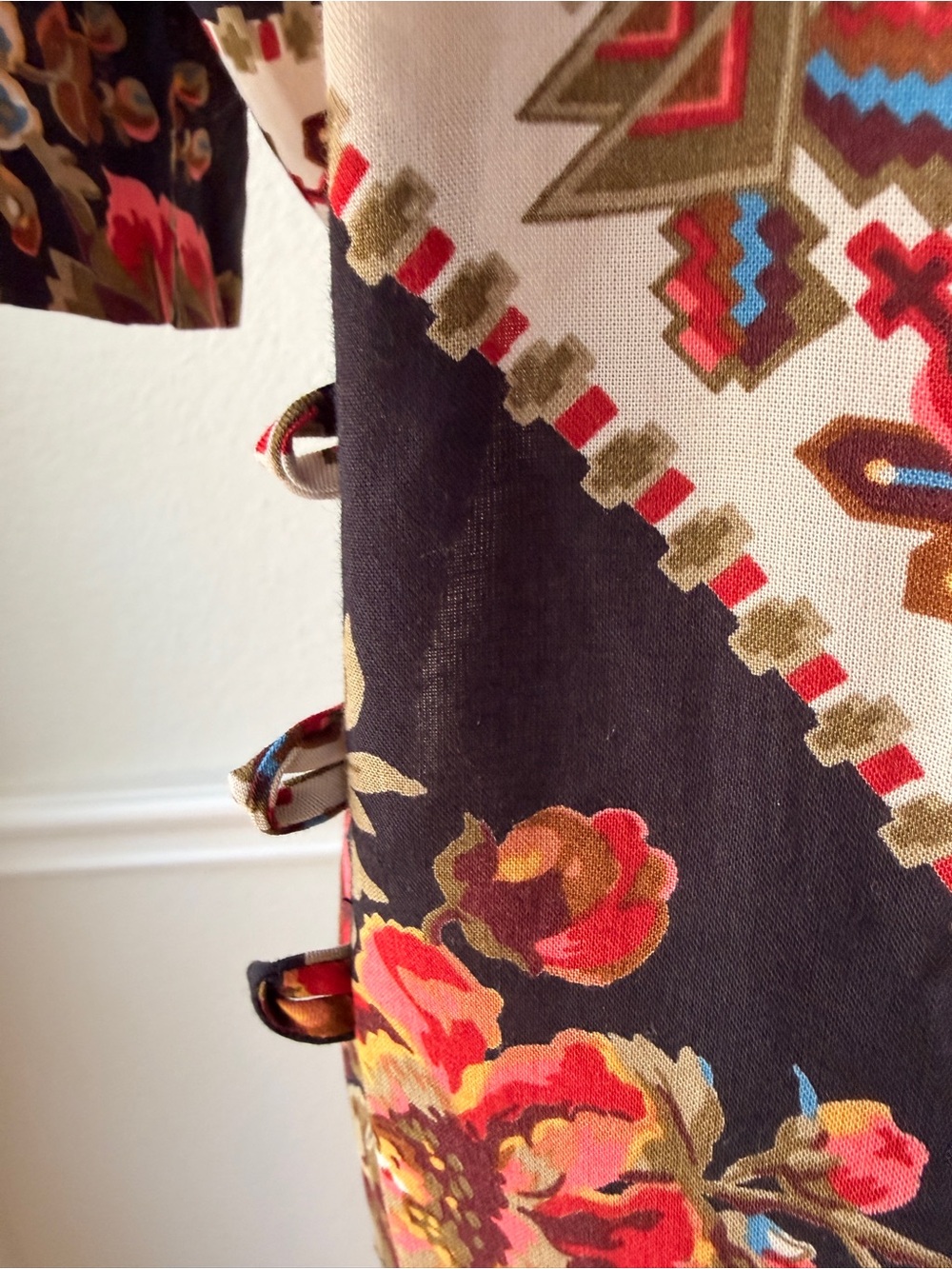 Vintage Nina Piccalino Floral Southwestern Midi Dress Romantic Folk Festival - Picture 7 of 12